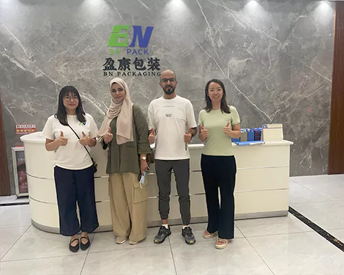 Dubai customers visit the bn packaging factory.webp