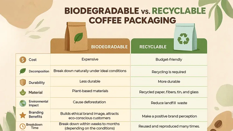 Biodegradable vs Recyclable Coffee Packaging