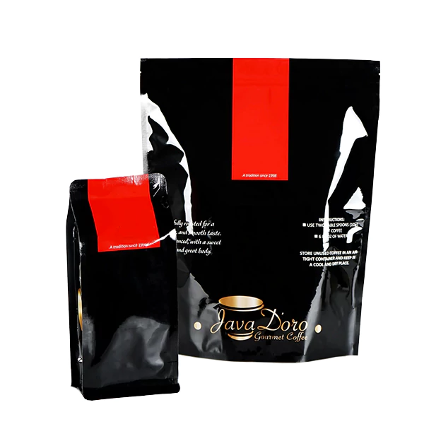 Glossy Black Coffee Bags