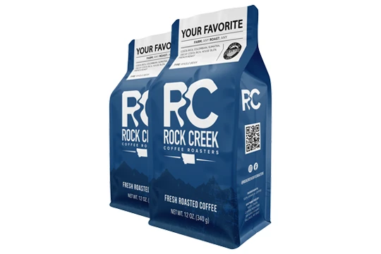 blue coffee bag