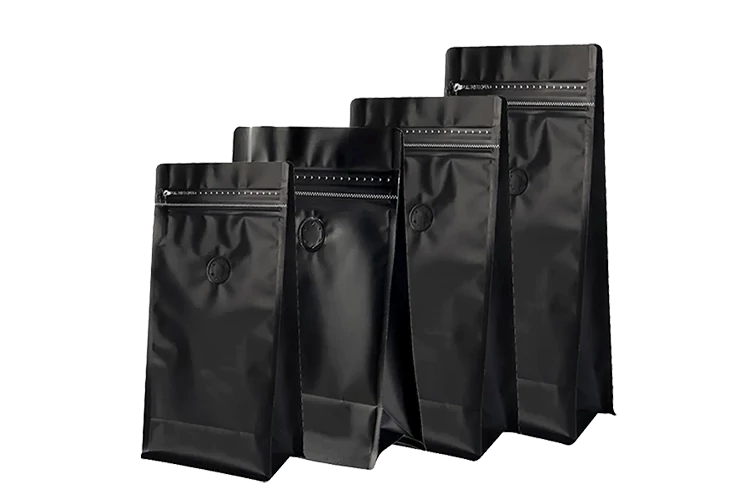 different size of coffee pouches