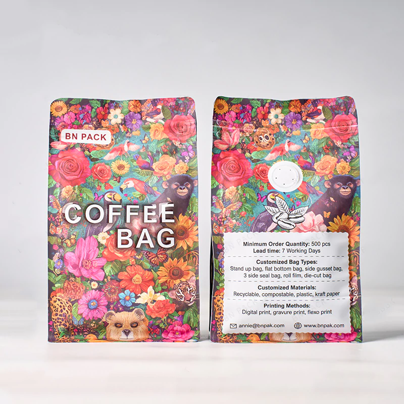 sacchetti di caffè stampati con valvola