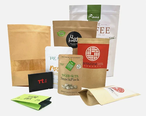 printed kraft coffee bag