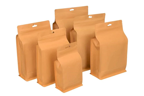 Block Bottom Brown Kraft Paper Bags