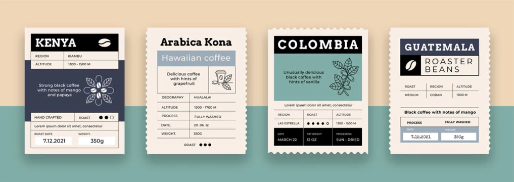 Design of Labels for coffee bags