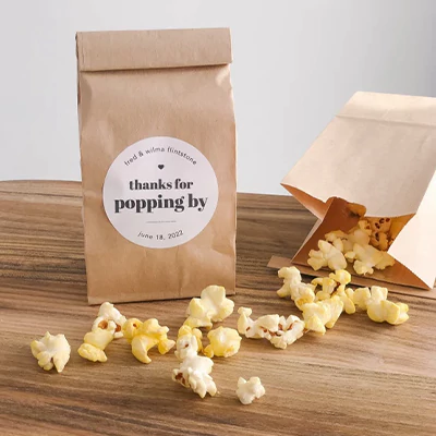 Kraft-paperista valmistetut popcorn-pussit