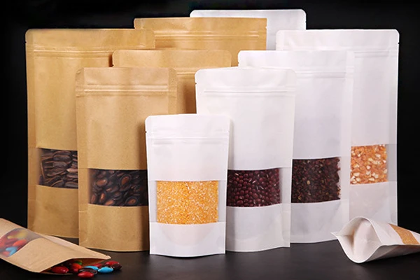 Kraft Pouches with Product Window