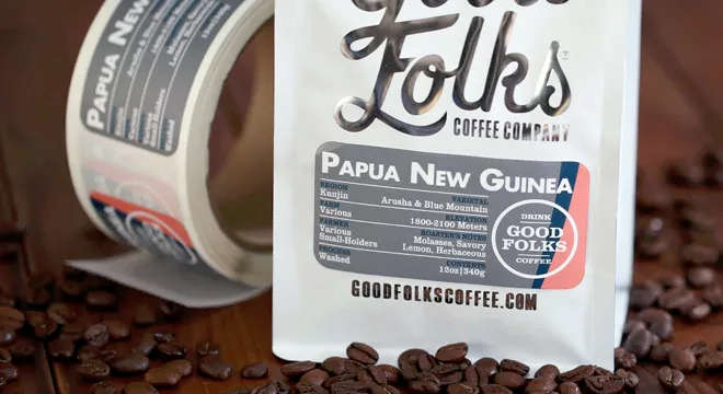 Labels for coffee bags