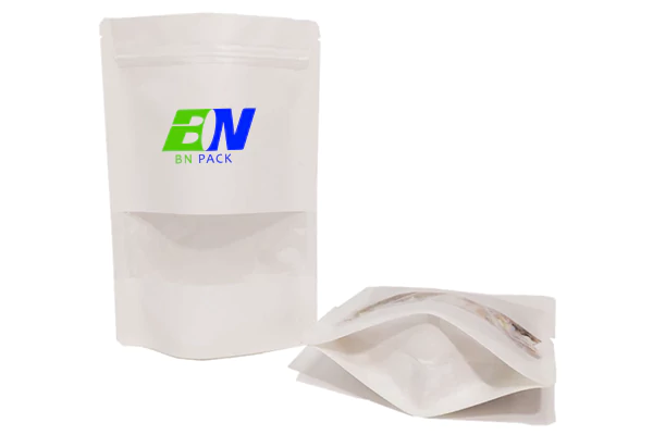White Kraft Paper Stand Up Pouches