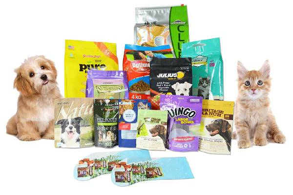 Bolsas de plástico para envasar comida para mascotas