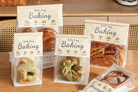 white karft Bread packaging bag