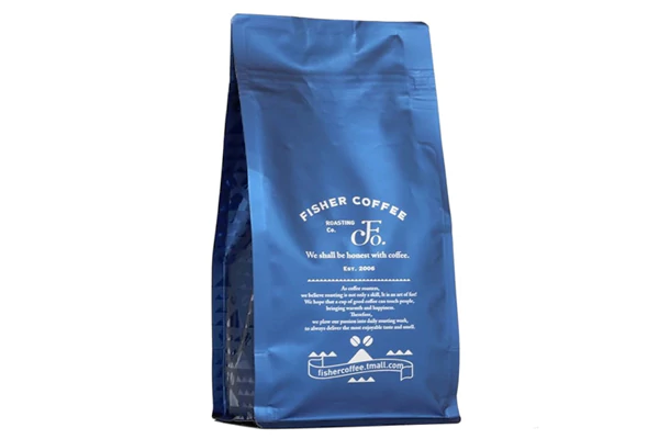 Flat Bottom Blue Coffee Bags