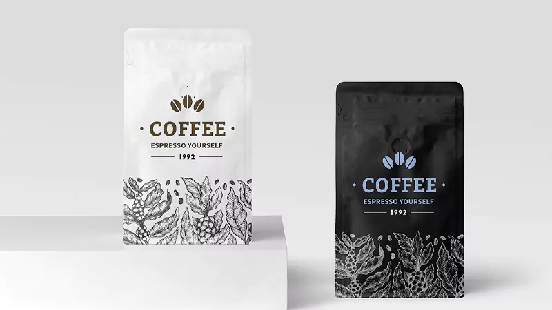 Minimalist Coffee Packaging Pouches