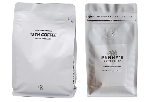 White Coffee Beans Zipper Bags