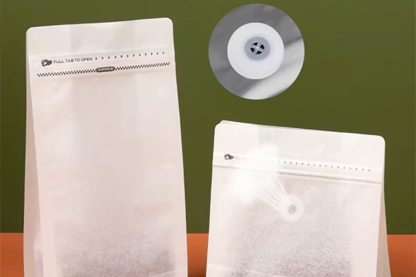 White Paper coffee bag with valve