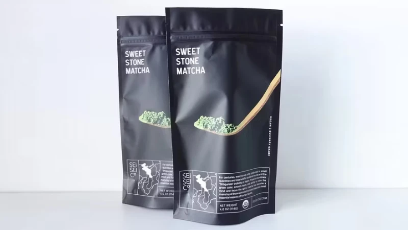 black matcha pouches