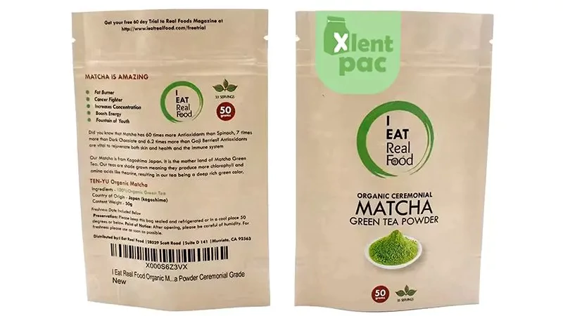 Biodegradable Kraft MATCHA Pouches