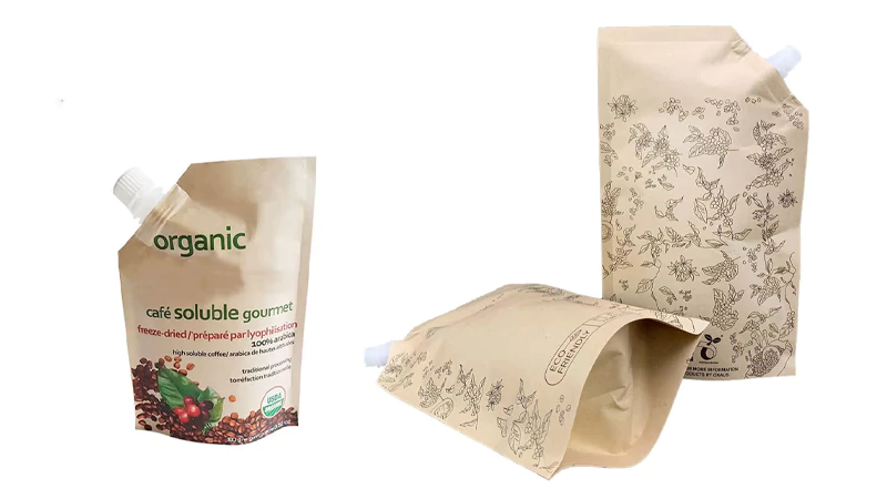 Custom biodegradable spout pouch