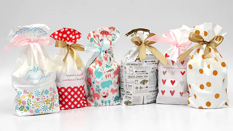 Festive Ribbons of packaging bags