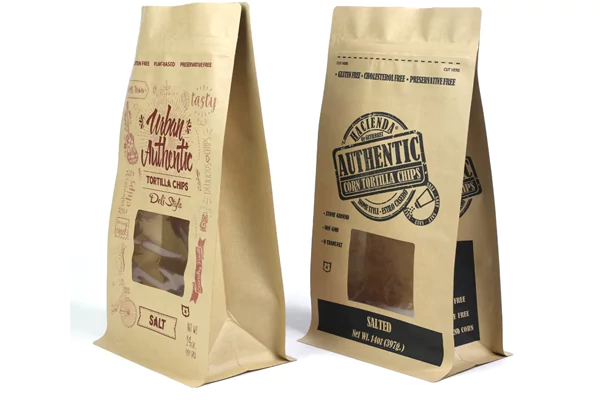 Kraft Resealable Chip Bags