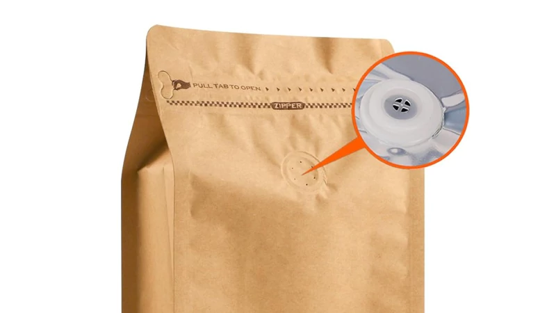 kraft paper pouch with valve