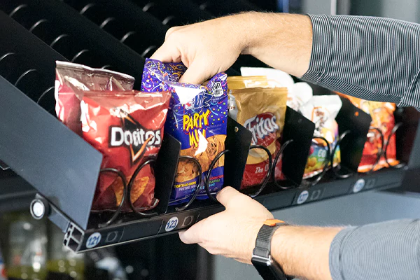 small bag of chips in Automatic vending machine