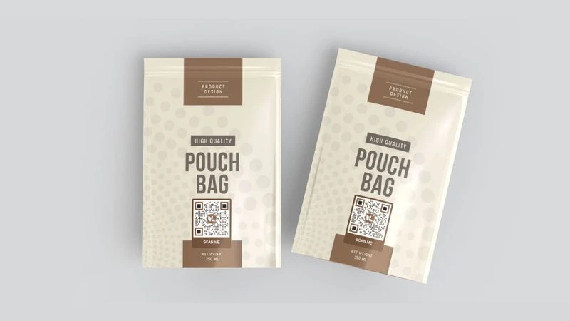 QR code on packaging Pouch