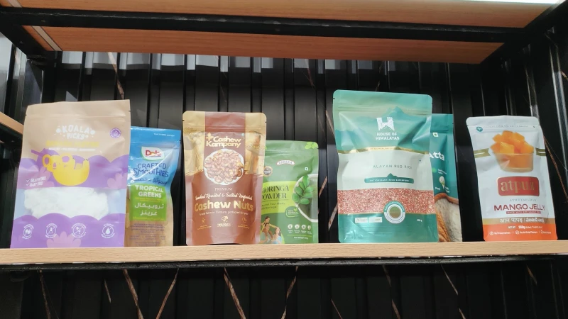 Stand Up Pouches on Shelf
