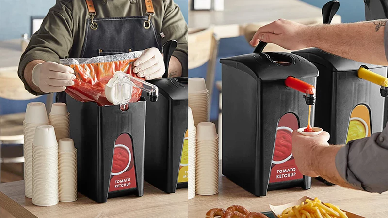 1.5 Gallon Plastic Ketchup Pouch Dispenser with 16 mm Fitment