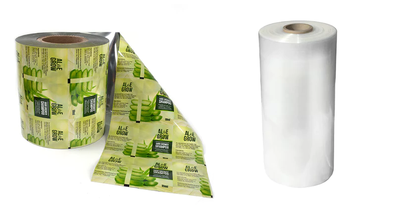 Comparison of metallized VMPET structure vs clear PE structure for food packaging film rolls
