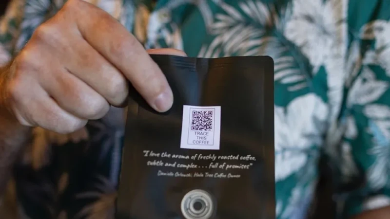 QR Code on coffee pouches