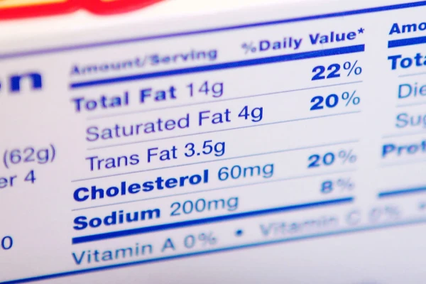 food Nutrition Label on pouches