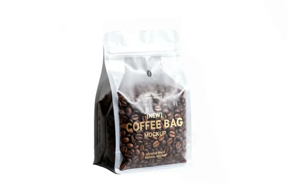 Clear Flat Bottom Coffee Packaging Bags