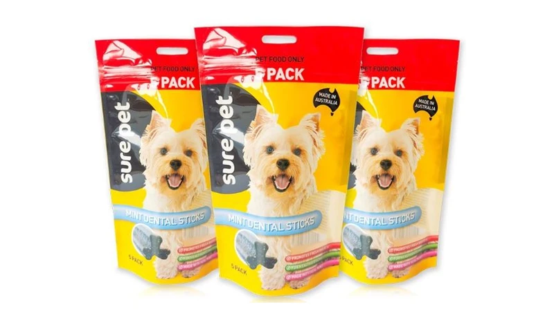 Glossy Finish Dog Food Packaging Stand Up Pouch