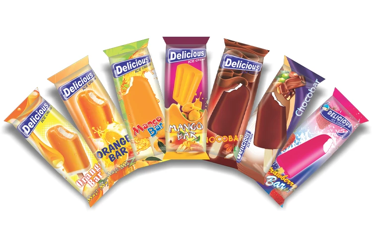 Printed Matte Ice Cream Packaging Pouches