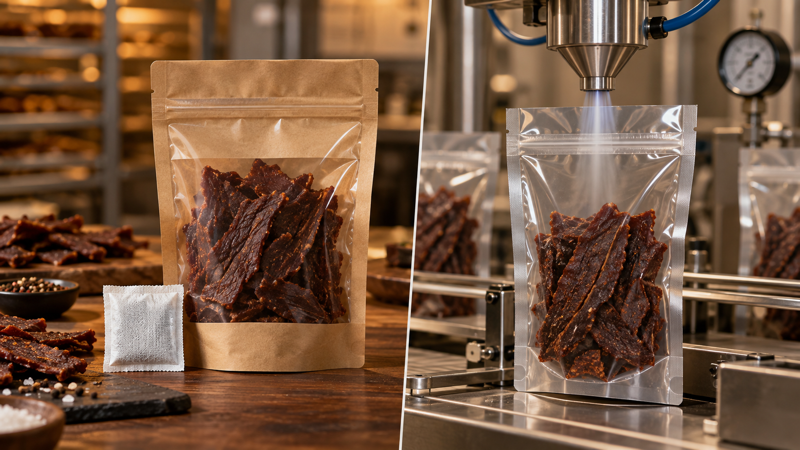 Jerky Packaging Shelf Life: Oxygen Absorbers vs Nitrogen Flushing