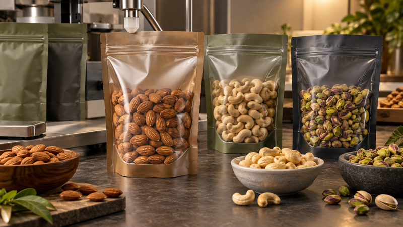 Nut Packaging: Nitrogen Flushing, Barrier Film, and Resealable Closures